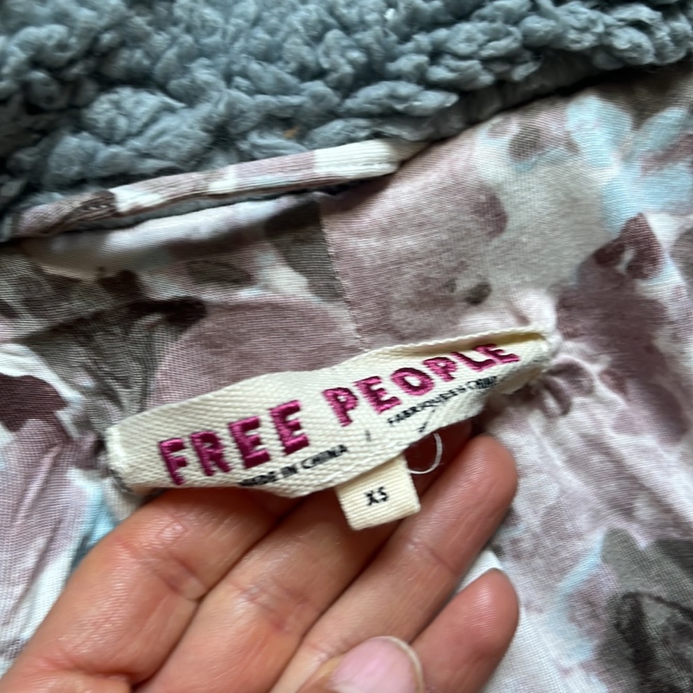 Free People Blue Tessa Teddy Longline Faux Sherpa Fur Trench Coat - Picture 8 of 13